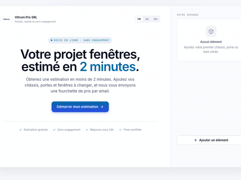 Parcours client devis chassis 